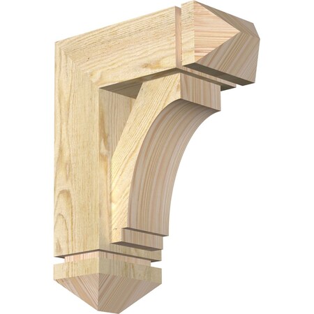 Imperial Arts And Crafts Rough Sawn Bracket W/ Offset Brace, Douglas Fir, 6W X 14D X 18H